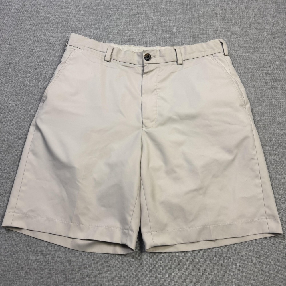 Brooks Brothers St. Andrews Links Golf Chino Shorts Mens 34 Beige 9" Inseam